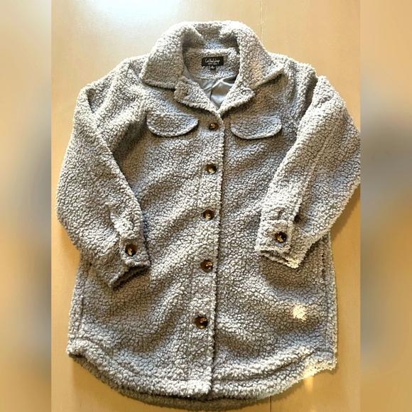 CoffeeShop Jackets & Blazers - Coffee shop new york slate blue teddy jacket size medium